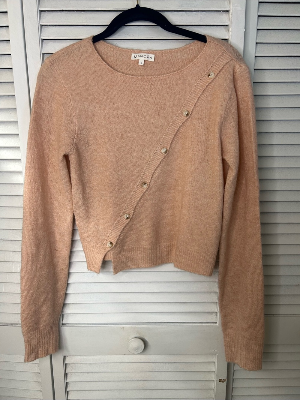 Mimosa Peach Button-Trim Knit Sweater Size‎ Small